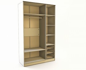 Шкаф 3-х створчатый с ящиками Эппл (Зеленый/Белый/корпус Клен) в Асино - asino.katalogmebeli.com | фото 3