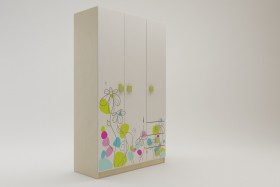 Шкаф 3-х створчатый с ящиками Флёр (Белый/корпус Клен) в Асино - asino.katalogmebeli.com | фото