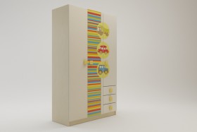 Шкаф 3-х створчатый с ящиками Клаксон (Бежевый/корпус Клен) в Асино - asino.katalogmebeli.com | фото