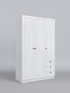 Шкаф 3-х створчатый с ящиками Классика (Белый/корпус Выбеленное дерево) в Асино - asino.katalogmebeli.com | фото 1