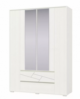 Шкаф 4-х дверный с ящиками Аделина 1600 Рамух белый в Асино - asino.katalogmebeli.com | фото 1