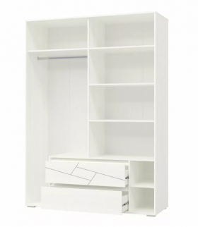 Шкаф 4-х дверный с ящиками Аделина 1600 Рамух белый в Асино - asino.katalogmebeli.com | фото 3