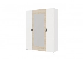 Шкаф 4-х створчатый 1800 с зеркалами Наполнение №0 (Белый/Сонома/корпус Белый) в Асино - asino.katalogmebeli.com | фото