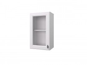 Шкаф 40 с витриной Ева (Белый Софт/Белый) в Асино - asino.katalogmebeli.com | фото