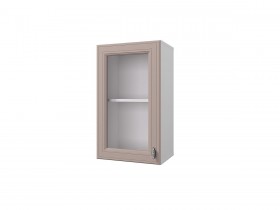 Шкаф 40 с витриной Ева (Мокко Софт/Белый) в Асино - asino.katalogmebeli.com | фото