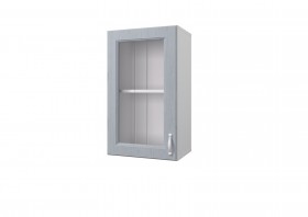 Шкаф 40 с витриной Принцесса (Серый/корпус Белый) в Асино - asino.katalogmebeli.com | фото