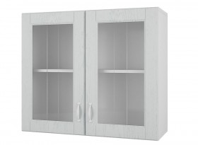 Шкаф 80 с 2-мя витринами Камелия (Арктик/корпус Белый) в Асино - asino.katalogmebeli.com | фото