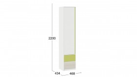 Шкаф для белья комбинированный «Сканди» Дуб Гарден/Белый/Зеленый в Асино - asino.katalogmebeli.com | фото 4