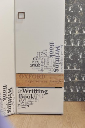 Шкаф для белья «Оксфорд» (Ривьера/Белый с рисунком) в Асино - asino.katalogmebeli.com | фото 3