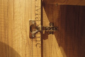 Шкаф для белья «Пилигрим» (Дуб Каньон светлый, Фон серый) в Асино - asino.katalogmebeli.com | фото 6