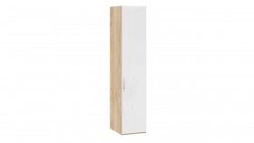 Шкаф для белья с 1 глухой дверью «Эмбер» Яблоня Беллуно/Белый глянец в Асино - asino.katalogmebeli.com | фото
