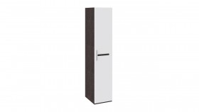 Шкаф для белья с 1-ой дверью «Фьюжн» Белый глянец/Венге Линум в Асино - asino.katalogmebeli.com | фото