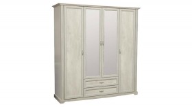Шкаф для одежды "Сохо" (бетон пайн белый/2 ящика/зеркало) в Асино - asino.katalogmebeli.com | фото 1