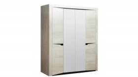 Шкаф для одежды "Лючия" (4-х дв.) (венге / белый) в Асино - asino.katalogmebeli.com | фото 1