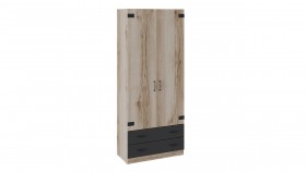 Шкаф для одежды комбинированный «Окланд» (Фон Черный/Дуб Делано) в Асино - asino.katalogmebeli.com | фото