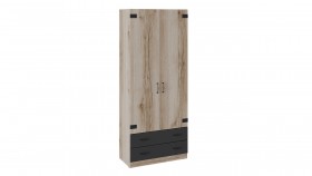Шкаф для одежды комбинированный «Окланд» (Фон Черный/Дуб Делано) Распродажа в Асино - asino.katalogmebeli.com | фото 1