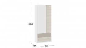 Шкаф для одежды комбинированный «Сканди» Дуб Гарден/Белый/Глиняный серый в Асино - asino.katalogmebeli.com | фото 4