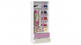 Шкаф для одежды комбинированный «Сканди» Дуб Гарден/Белый/Лиловый в Асино - asino.katalogmebeli.com | фото 4