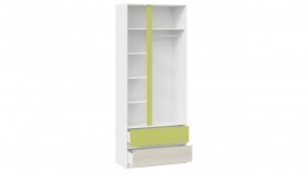 Шкаф для одежды комбинированный «Сканди» Дуб Гарден/Белый/Зеленый в Асино - asino.katalogmebeli.com | фото 2