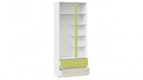 Шкаф для одежды комбинированный «Сканди» Дуб Гарден/Белый/Зеленый в Асино - asino.katalogmebeli.com | фото 3
