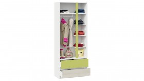 Шкаф для одежды комбинированный «Сканди» Дуб Гарден/Белый/Зеленый в Асино - asino.katalogmebeli.com | фото 4