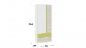Шкаф для одежды комбинированный «Сканди» Дуб Гарден/Белый/Зеленый в Асино - asino.katalogmebeli.com | фото 5