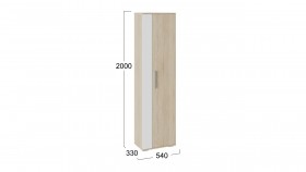 Шкаф для одежды «Нуар» тип 1 Дуб Сонома/Белый ясень в Асино - asino.katalogmebeli.com | фото 2