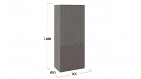 Шкаф для одежды с 2 дверями ЛКП «Либерти» Хадсон/Фон Серый в Асино - asino.katalogmebeli.com | фото 3