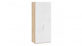 Шкаф для одежды с 2 глухими дверями «Эмбер» Яблоня Беллуно/Белый глянец в Асино - asino.katalogmebeli.com | фото