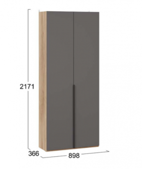 Шкаф для одежды с 2 глухими дверями «Порто» (366) в Асино - asino.katalogmebeli.com | фото 2