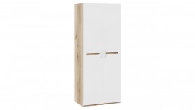 Шкаф для одежды с 2-мя дверями «Фьюжн» Дуб Делано/Белый глянец в Асино - asino.katalogmebeli.com | фото