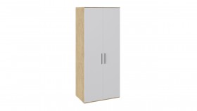 Шкаф для одежды с 2-мя глухими дверями «Квадро» (Бунратти/Белый глянец) в Асино - asino.katalogmebeli.com | фото