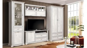 Шкаф для одежды "Сохо" (бетон пайн белый/2 ящика/зеркало) в Асино - asino.katalogmebeli.com | фото 5