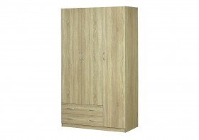 Шкаф для платья и белья 3-х дверный без зеркала Дуб Сонома в Асино - asino.katalogmebeli.com | фото