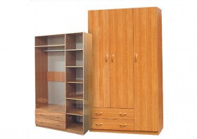 Шкаф для платья и белья 3-х дверный без зеркала Вишня Оксфорд в Асино - asino.katalogmebeli.com | фото 1