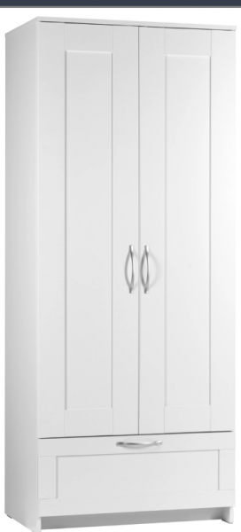 Шкаф двухдверный Сириус с 1 ящиком белый в Асино - asino.katalogmebeli.com | фото