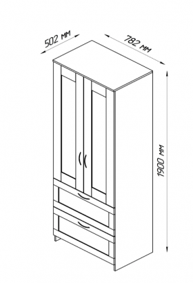 Шкаф двухдверный Сириус с 2 ящиками дуб венге в Асино - asino.katalogmebeli.com | фото 3