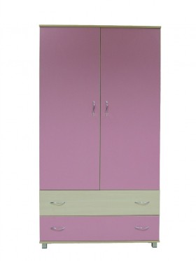 Шкаф двухстворчатый Дуб молочный/Розовый в Асино - asino.katalogmebeli.com | фото 1