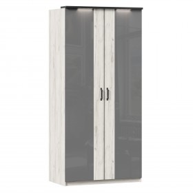 Техно ЛД 678.130.000.007 Шкаф 2-хстворчатый с комбинированными дверями (Дуб Крафт белый/Серый шифер) в Асино - asino.katalogmebeli.com | фото 1