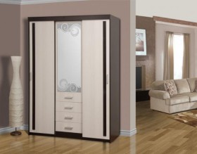 Шкаф комбинированный "Арго" (зеркало с пескоструем) в Асино - asino.katalogmebeli.com | фото 1