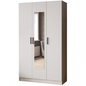 Шкаф комбинированный Ларс (1,2) с зеркалом белый в Асино - asino.katalogmebeli.com | фото 1