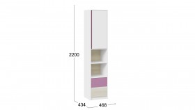 Шкаф комбинированный «Сканди» Дуб Гарден/Белый/Лиловый в Асино - asino.katalogmebeli.com | фото 4