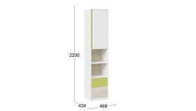 Шкаф комбинированный «Сканди» Дуб Гарден/Белый/Зеленый в Асино - asino.katalogmebeli.com | фото 4