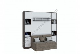 Шкаф-кровать с диваном БЕЛА с полкой ножкой в Асино - asino.katalogmebeli.com | фото 2