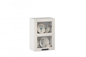 Мокка ЛД 274.330.000.029 Шкаф кухонный 450 со стеклом Тип 1 (Белый/Кашмир) в Асино - asino.katalogmebeli.com | фото