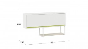 Шкаф навесной «Сканди» Дуб Гарден/Белый/Зеленый в Асино - asino.katalogmebeli.com | фото 4