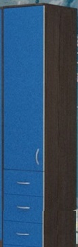 Шкаф-пенал №2 (закрытый) Бодего темный/Голубой в Асино - asino.katalogmebeli.com | фото
