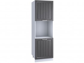 Шкаф пенал 600, ШП 600 (Клен серый/корпус белый) в Асино - asino.katalogmebeli.com | фото