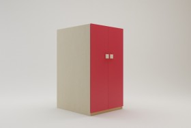 Шкаф под кровать второго яруса Бэрри (Красный/корпус Клен) в Асино - asino.katalogmebeli.com | фото 1