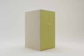 Шкаф под кровать второго яруса Смайли (Зеленый/корпус Клен) в Асино - asino.katalogmebeli.com | фото